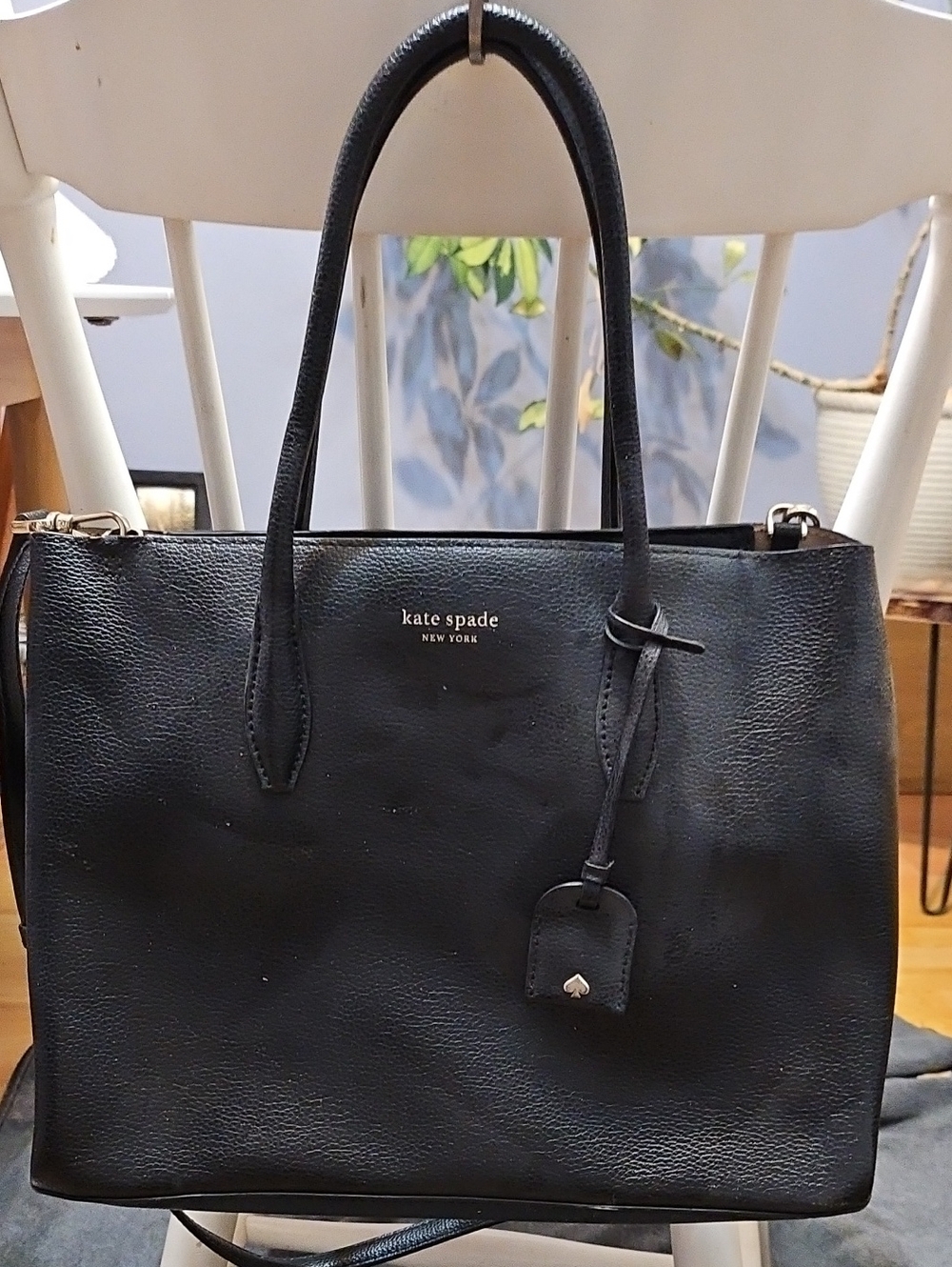 kate spade Black Pebble Leather Tote with Tag